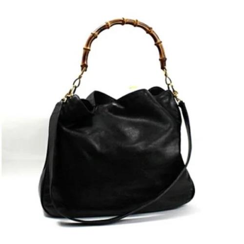 Pre-owned Leather handbags Gucci Vintage , Black , Dames