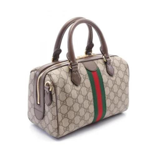 Pre-owned Leather handbags Gucci Vintage , Brown , Dames