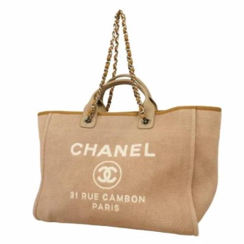 Pre-owned Canvas chanel-bags Chanel Vintage , Beige , Dames