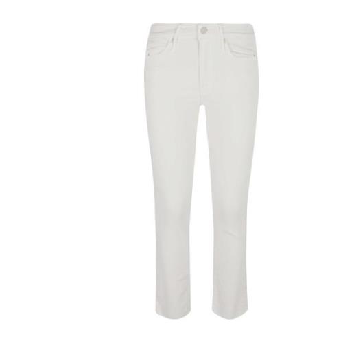 Cream Puffs Flared Cropped Jeans Mother , Beige , Dames