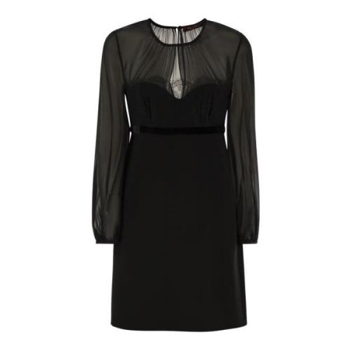 Zwarte zijden jurk met pofmouwen Max Mara Studio , Black , Dames