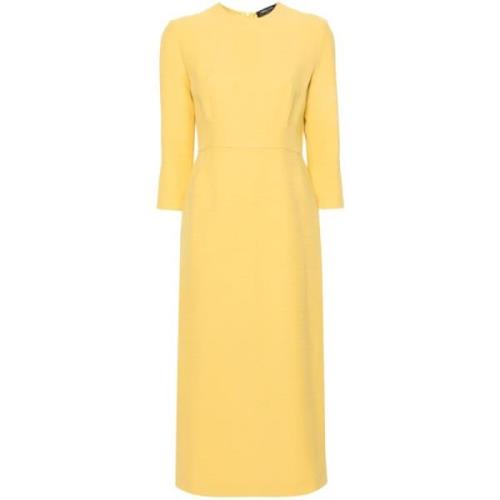 Gele Wol Zijde Jurk Fabiana Filippi , Yellow , Dames