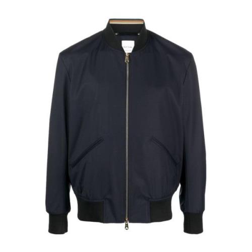 Blauwe wollen bomberjack met Green Storm System® PS By Paul Smith , Bl...