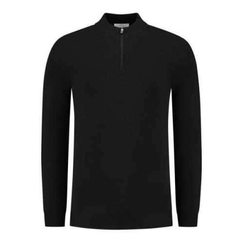 Essentiële Gebreide Half-Zip Trui Pure Path , Black , Heren