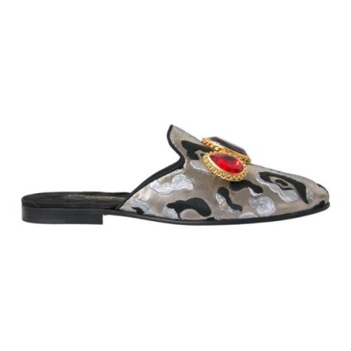 Leopard Print Silk Mules Dolce & Gabbana , Multicolor , Dames