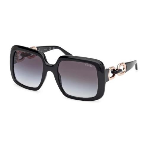 Stijlvolle zonnebril in blauwe tint Guess , Black , Dames