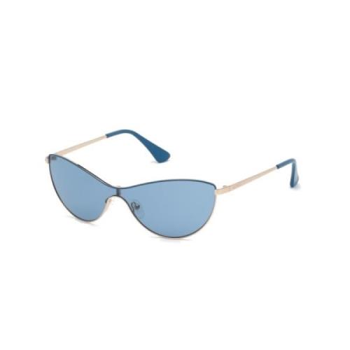 Blauwe Metalen Dames Zonnebril Guess , Blue , Dames