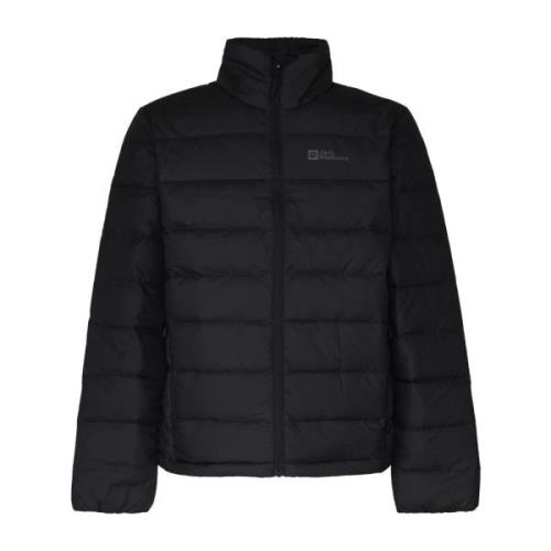 Zwarte nylonjas met hoge kraag Jack Wolfskin , Black , Heren