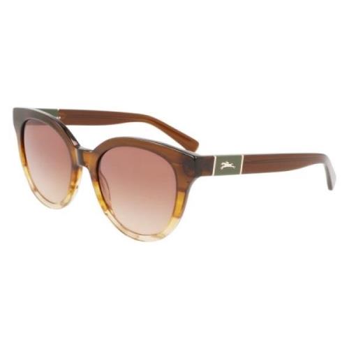 Bruin Acetaat Dames Zonnebril Longchamp , Brown , Dames