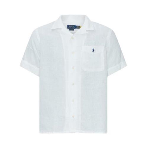 Witte Linnen Overhemd Regular Fit Polo Ralph Lauren , White , Heren