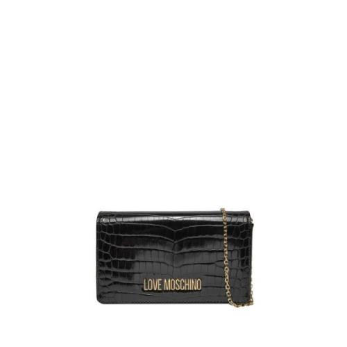 Zwarte Schoudertas Luxe Stijl Moschino , Black , Dames