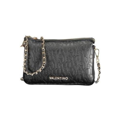 Zwarte polyethyleen schoudertas met contrastdetails Valentino by Mario...