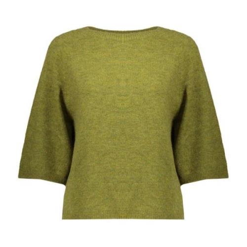 Groene 3/4 Mouwen Pullover Geisha , Green , Dames