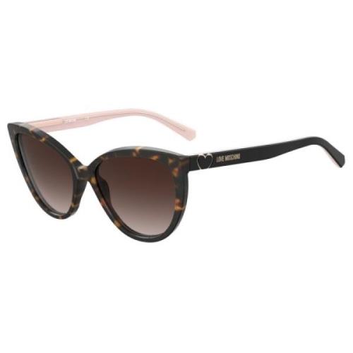 Bruin Acetaat Dames Zonnebril Love Moschino , Brown , Dames