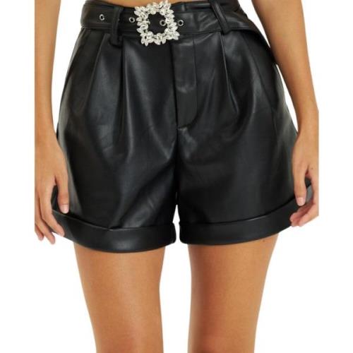 Leren effect shorts Alma EN Pena , Black , Dames