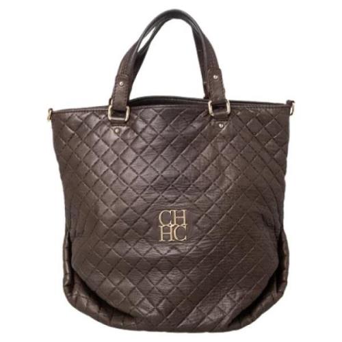 Pre-owned Leather totes Carolina Herrera Pre-owned , Brown , Dames