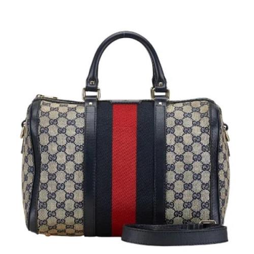 Pre-owned Canvas gucci-bags Gucci Vintage , Blue , Dames