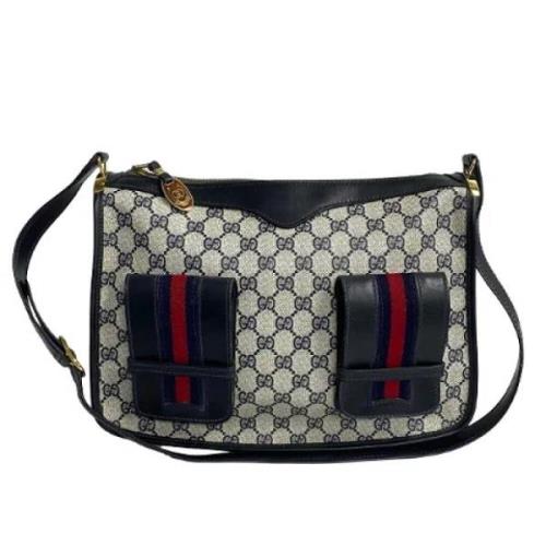 Pre-owned Leather shoulder-bags Gucci Vintage , Gray , Dames