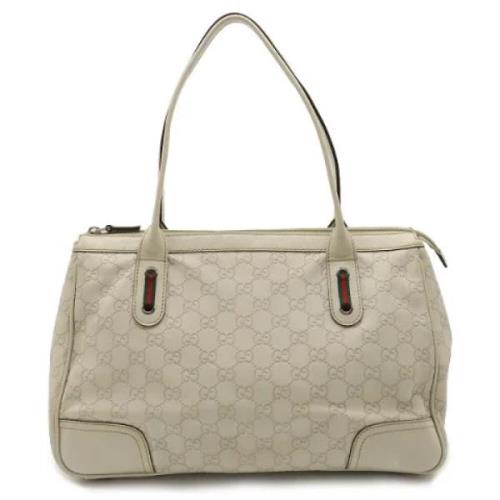 Pre-owned Leather totes Gucci Vintage , White , Dames