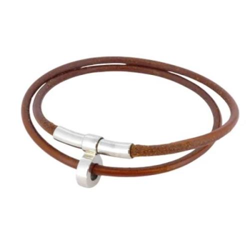 Pre-owned Leather bracelets Hermès Vintage , Brown , Dames