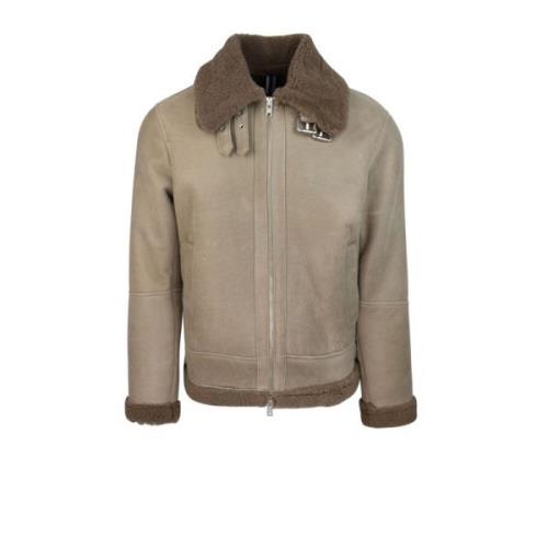 Bruine Shearling Ritsjas Dfour , Brown , Heren