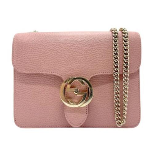 Pre-owned Leather shoulder-bags Gucci Vintage , Pink , Dames