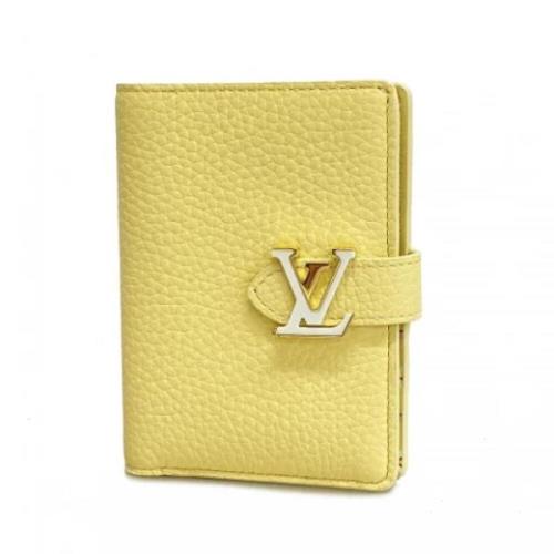 Pre-owned Leather wallets Louis Vuitton Vintage , Yellow , Dames