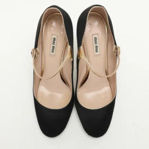 Pre-owned Leather heels Miu Miu Pre-owned , Black , Dames