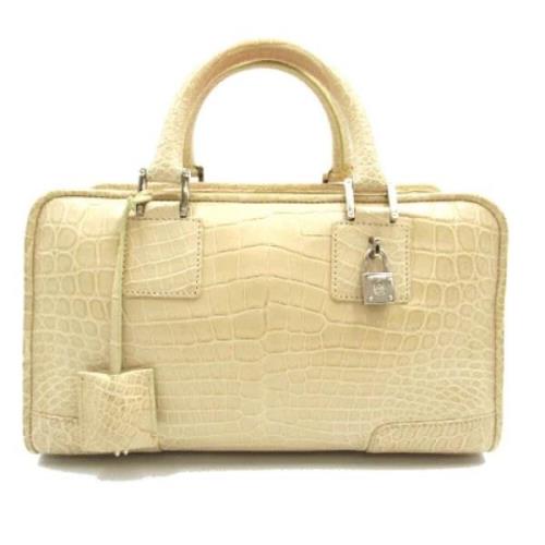 Pre-owned Leather handbags Loewe Pre-owned , Beige , Dames