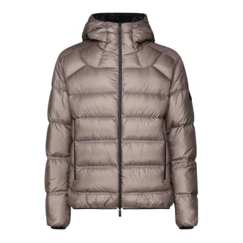 Beige Ripstop Gewatteerde Jas met Capuchon Moncler , Beige , Heren