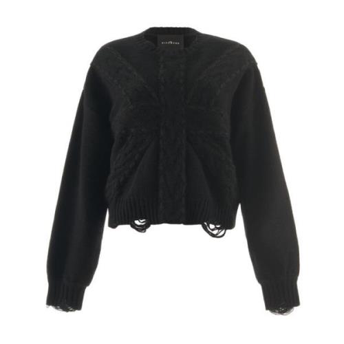 Top met rafelige zoom John Richmond , Black , Dames