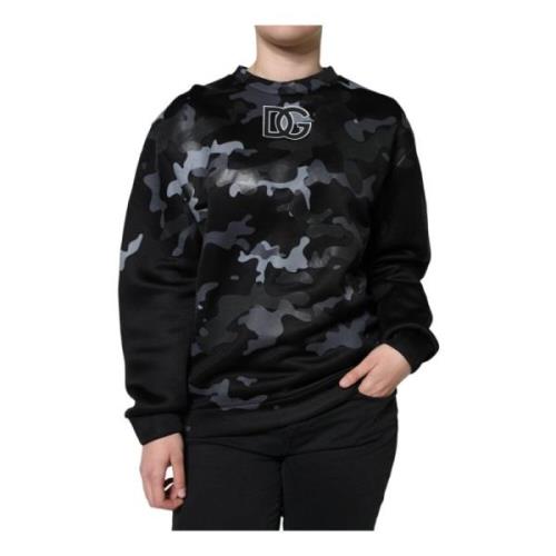 Camouflage Logo Ronde Hals Sweater Dolce & Gabbana , Multicolor , Dame...