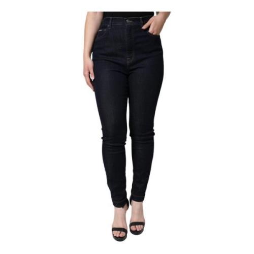 Zwarte High Waist Skinny Denim Jeans Dolce & Gabbana , Black , Dames