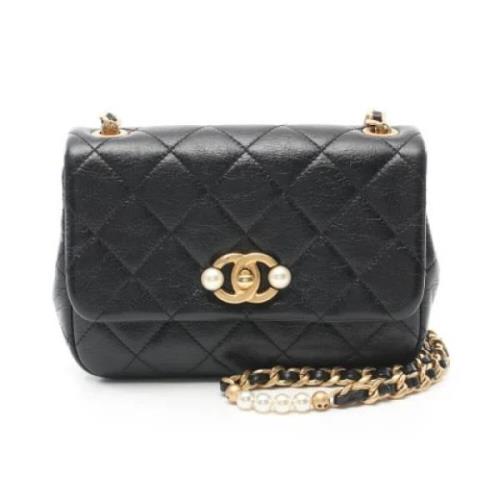 Pre-owned Leather shoulder-bags Chanel Vintage , Black , Dames