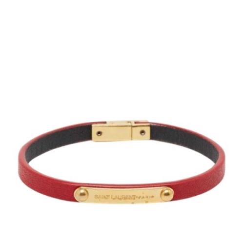 Pre-owned Leather bracelets Yves Saint Laurent Vintage , Red , Dames