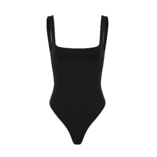 Vierkante Hals Bodysuit Entire Studios , Black , Dames