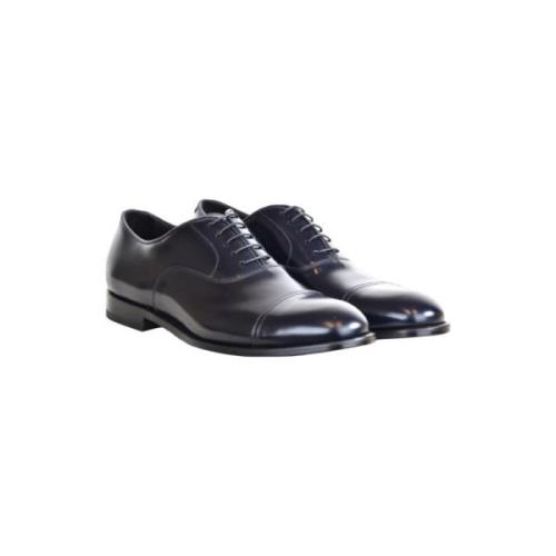 Gladleren oxford schoen Doucal's , Blue , Heren