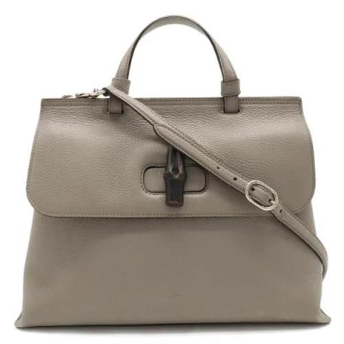 Pre-owned Leather handbags Gucci Vintage , Gray , Dames