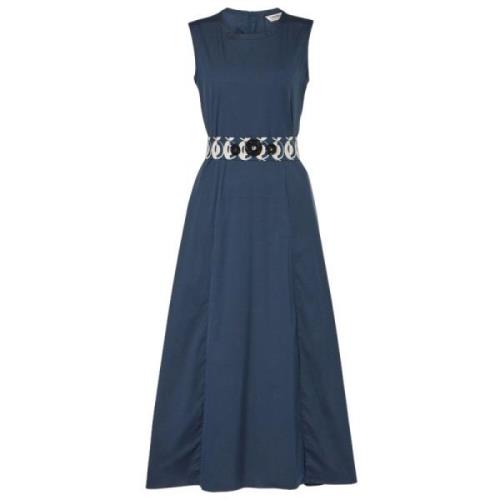 Blauwe Poplin Midi Jurk Max Mara , Blue , Dames