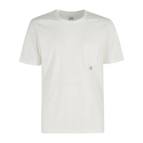 Zak T-shirt in Garment-Dyed Stijl C.p. Company , White , Heren