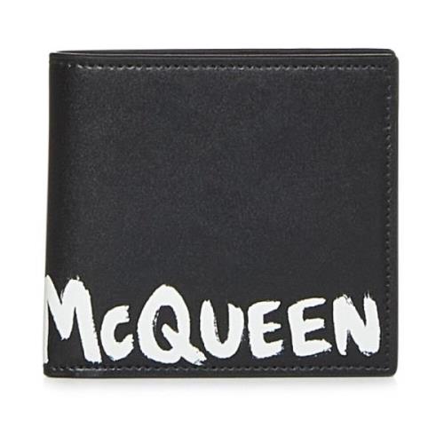 Zwarte Graffiti Portemonnee voor Mannen Alexander McQueen , Black , He...