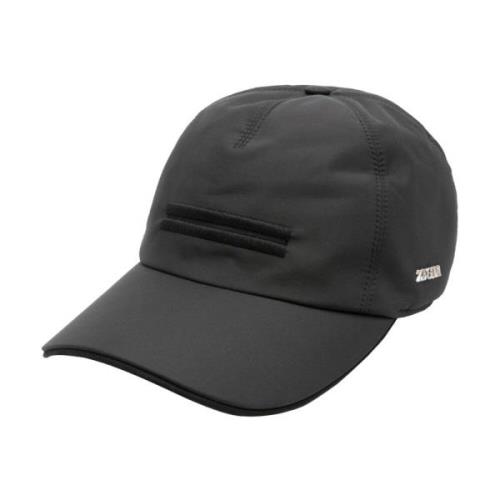 Zwarte Baseballpet Lichtgewicht en Ermenegildo Zegna , Black , Heren