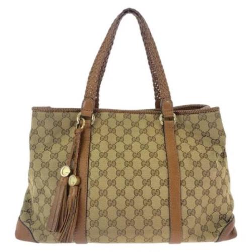 Pre-owned Canvas handbags Gucci Vintage , Beige , Dames