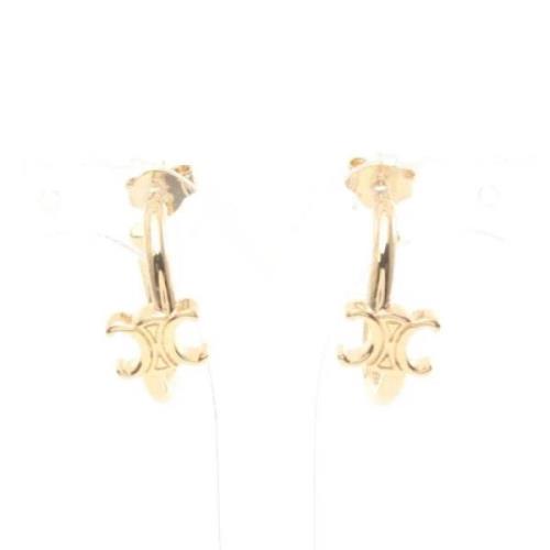 Pre-owned Metal earrings Celine Vintage , Yellow , Dames