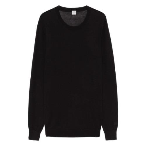 Klassieke Crew-Neck Gebreide Trui TotêMe , Black , Dames