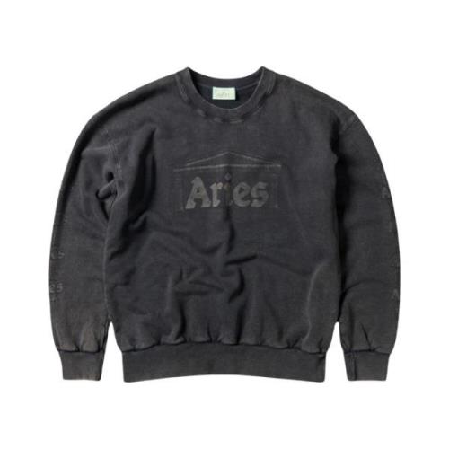 Vintage Ancient Column Sweatshirt Aries , Black , Heren