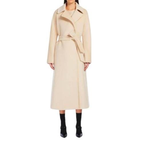 Elegante Wollen Jas Max Mara Studio , Beige , Dames