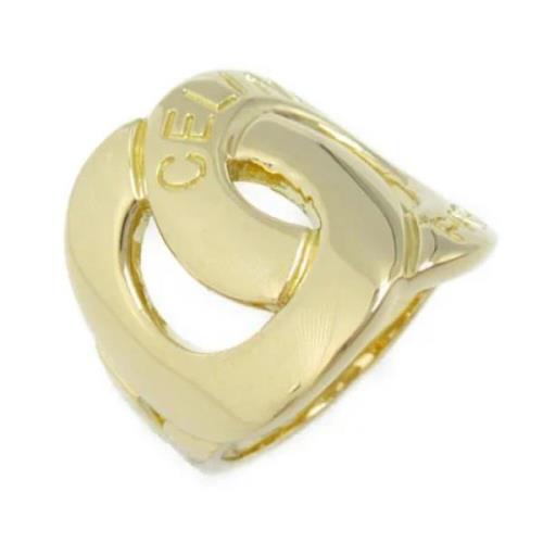 Pre-owned Metal rings Celine Vintage , Yellow , Dames