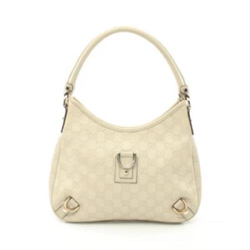 Pre-owned Leather shoulder-bags Gucci Vintage , White , Dames