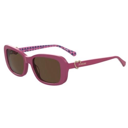 Fuchsia Acetaat Zonnebril voor Vrouwen Love Moschino , Pink , Dames